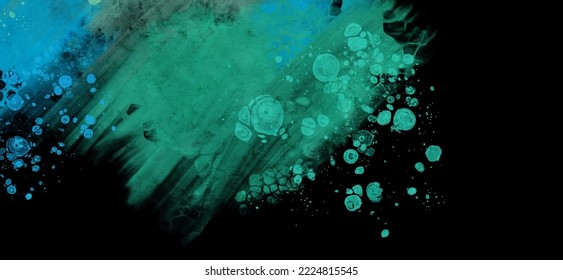 Modern blue flow background on black. Liquid shape in color banner. Art design for your design project. Vector illustration.