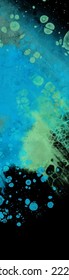 Fondo de flujo azul moderno sobre negro. Forma líquida en un cartel de color. Diseño artístico para su proyecto de diseño. Ilustración vectorial.