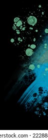 Modern blue flow background on black. Liquid shape in color banner. Art design for your design project. Vector illustration.