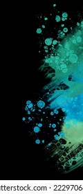 Moderner blauer Hintergrund auf Schwarz. Flüssige Form in Farbbanner. Kunstdesign für Ihr Gestaltungsprojekt. Vektorgrafik.