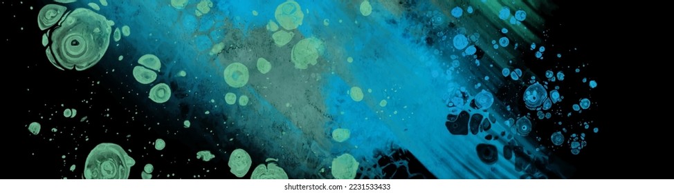 Fondo de flujo azul moderno sobre negro. Forma líquida en un cartel de color. Diseño artístico para su proyecto de diseño. Ilustración vectorial.