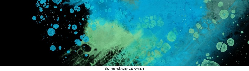 Modern blue flow background on black. Liquid shape in color banner. Art design for your design project. Vector illustration.