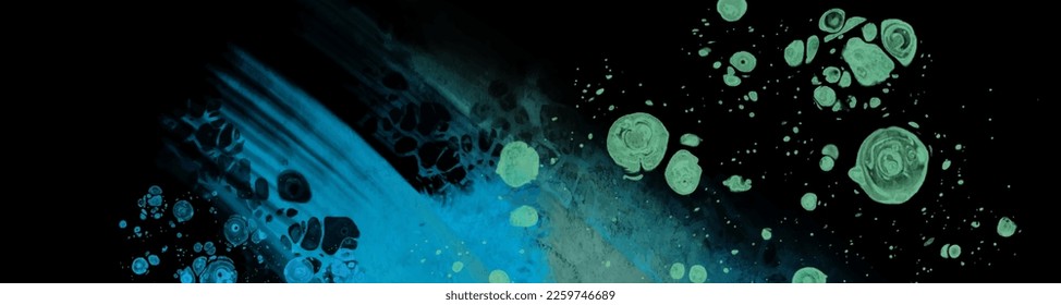 Fondo de flujo azul moderno sobre negro. Forma líquida en un cartel de color. Diseño artístico para su proyecto de diseño. Ilustración vectorial.