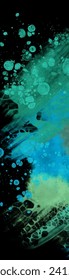 Modern blue flow background on black. Liquid shape in color banner. Art design for your design project. Vector illustration.