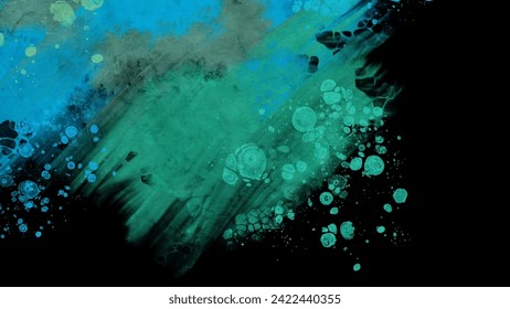 Modern blue flow background on black. Liquid shape in color banner. Art design for your design project. Vector illustration.
