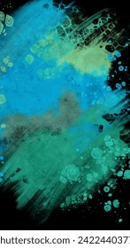 Modern blue flow background on black. Liquid shape in color banner. Art design for your design project. Vector illustration.
