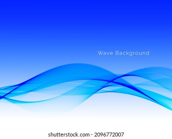 Modern blue flowing gradient wave background design