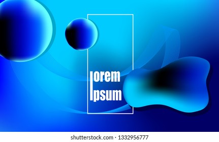 modern blue fluid background with liquid shape composition vector