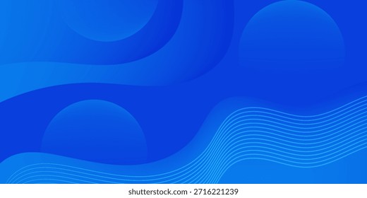 Modern Blue Fluid Wave Border Background for Corporate Header