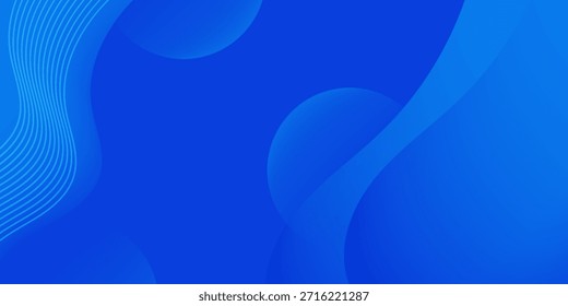 Modern Blue Fluid Wave Border Background for Corporate Header. Modern creative trendy design in vector illustration
