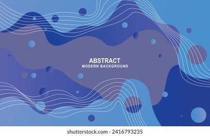 Modern blue fluid with wavy lines background. Vector illustration.