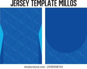 Modern blue football jersey template. Perfect for custom team uniforms, sportswear, and merchandise design. Ideal for professional or amateur teams. Editable and versatile.