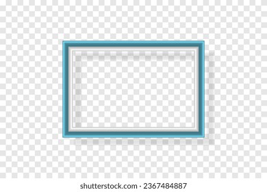 Modern Blue Frame Isolated On Transparent Background. Vector Illustration