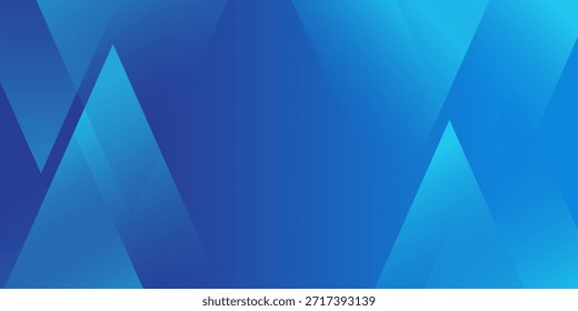 Fondo abstracto geométrico azul moderno con Formas de triángulo en zigzag en capas, tonos de gradiente limpios, diseño mínimo dinámico para presentaciones comerciales, Anuncios de tecnología, Sitios web, telón de fondo digital