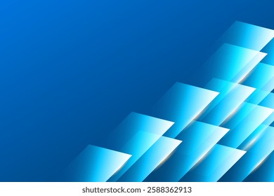 Modern Blue Geometric Background. Technology Banner. Vector Illustration. Abstract Business Wallpaper