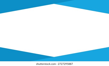 Plantilla de borde geométrico azul moderno. Un fondo blanco limpio con marcos triangulares azules profesionales en la parte superior e inferior. Ideal para presentaciones de negocios, certificados y Anuncios.