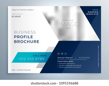 modern blue geometric brochure presentation template