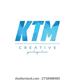 Moderno azul geométrico criativo letra KTM logotipo design