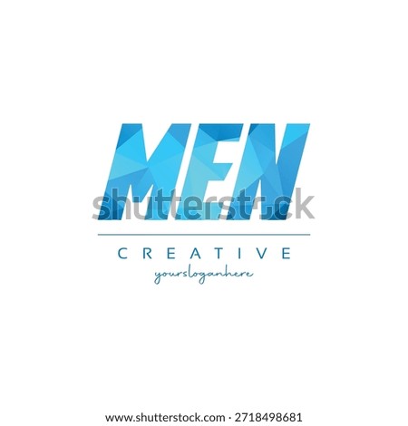 Modern blue geometric creative letter MEN logo design