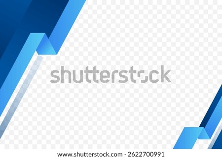 Modern blue geometric frame background vector illustration in folded style