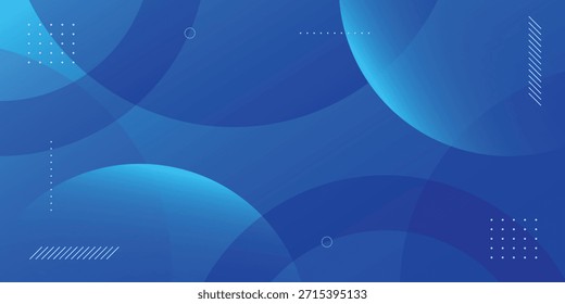moderno azul geométrico redondo dinâmico forma horizontal banner fundo