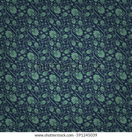 Modern blue geometric seamless pattern in ethnic style. Vivid, symmetric design for surface, carpet, page fill or other purpose. Complicated mosaic repeatable backdrop.