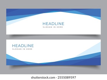 modern blue geometric triangle horizontal banner design decoration.presentation or business template design background