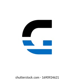 Letra moderna con logotipo de vectores geométricos azul G. Vector de diseño de letra G