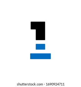 Modern Blue Geometric Vektorillustration Logo Nummer 1. 1 Zahlendesign-Vektorillustration