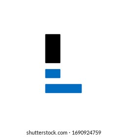 Modern Blue Geometric Vector Logo Letter L. L Letter Design Vector