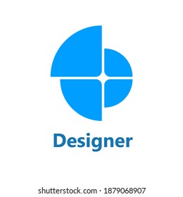 Modern Blue Geometric Vector Logo 