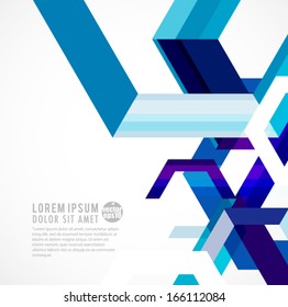 Modern blue geometrical abstract template and space for your text, vector illustration