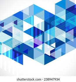 Modern blue geometrical abstract template for business or tech, Vector illustration