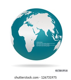 Modern blue globe. Vector illustration.