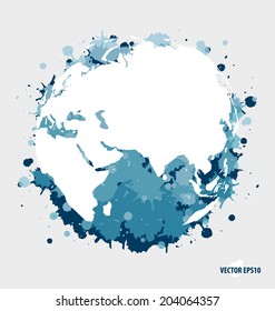 Modern  blue globe. Vector Illustration.