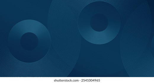 Modernas linhas geométricas azuis brilhantes sobre fundo azul escuro. Moderno brilhante azul círculo linhas padrão simples moderno