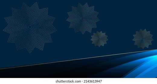 Modern blue and gold background vector design