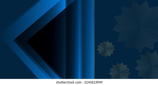 Modern blue and gold background vector design