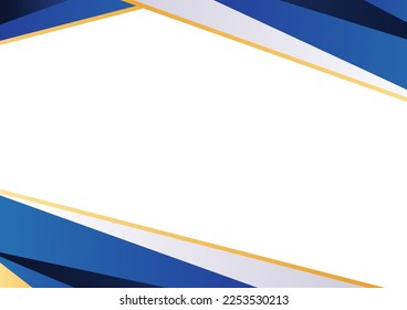 Fondo de forma azul y dorado moderno, plantilla de banner de diseño azul abstracto y dorado