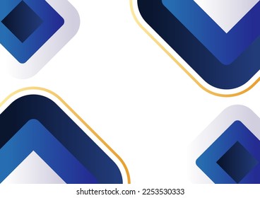 Fondo de forma azul y dorado moderno, plantilla de banner de diseño azul abstracto y dorado