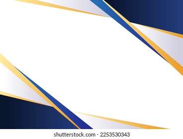 Modern blue and gold shape background, Abstract blue and gold design banner template
