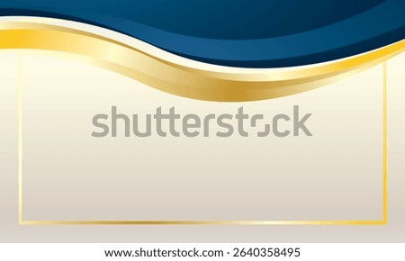 Modern blue and gold wave abstract background