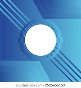 Modern Blue gradient abstract background line with white Frame in center geometric shape.