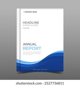  Moderno gradiente azul informe anual de diseño de Plantilla de negocios