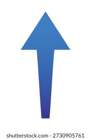 Flecha azul degradada moderna que apunta hacia arriba, ícono de Vector aislado. Progreso Futuro de La Tecnología, Símbolo Del Crecimiento Del Negocio, Éxito Financiero, Ambición Corporativa de La Carrera y Concepto de La Dirección Hacia Arriba.