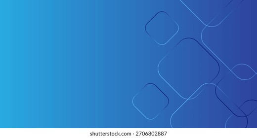 Modern blue gradient background with abstract rounded square outlines, ideal for technology themes, business presentations, and digital designs.