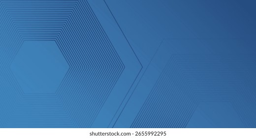 Fundo de gradiente azul moderno com uma linha hexágono. Ideal como um resumo sofisticado 