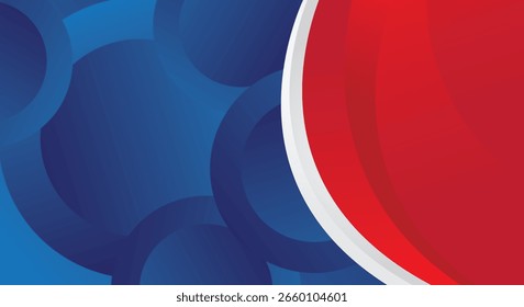 Modern blue gradient background with red curves
