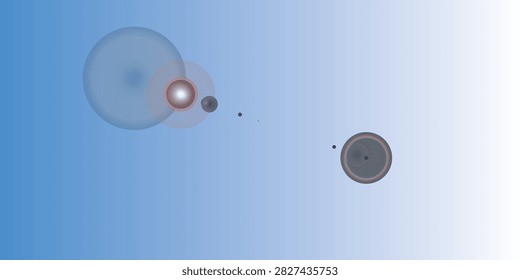 Modern blue gradient background with soft glowing circular elements, subtle lens flare effects, and smooth atmospheric lighting for digital backgrounds, presentations, and creative designs.