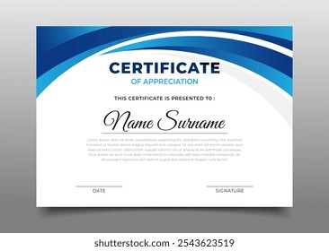 modern blue gradient business certificate template design collection